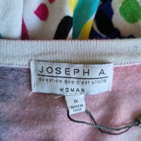 NEW Joseph A Sweater Cardigan Button Soft Artsy Floral Colorful Plus Size 1X - Picture 7 of 8
